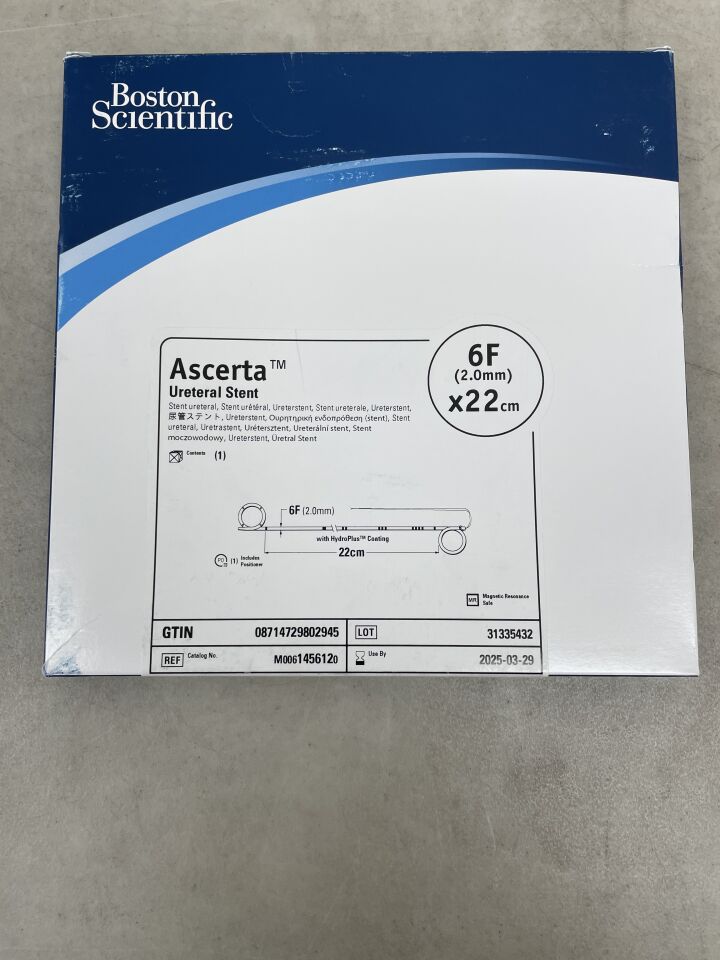 145612 - BOSTON SCIENTIFIC - Ascerta Ureteral Stent - 6Fr x 22cm, (BX/1) - ( Expiry Date: 2025-03-29 )