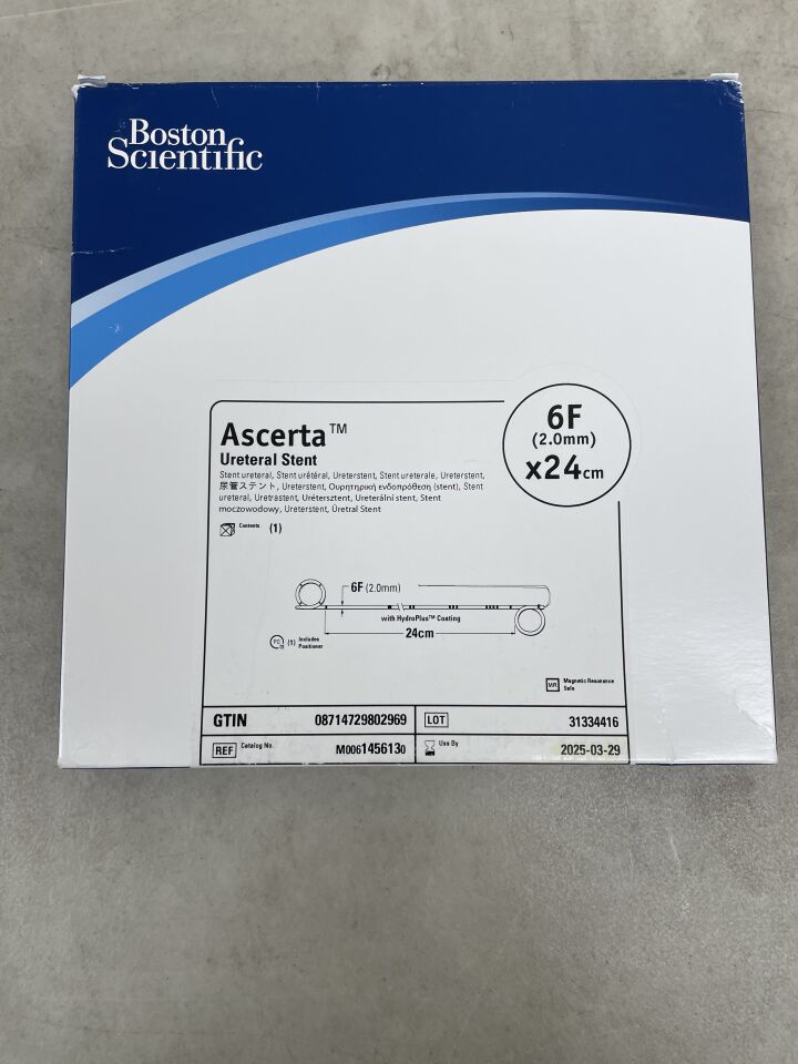 145613 - BOSTON SCIENTIFIC - Ascerta Ureteral Stent - 6Fr x 24cm, (BX/1) - ( Expiry Date: 2025-03-29 )