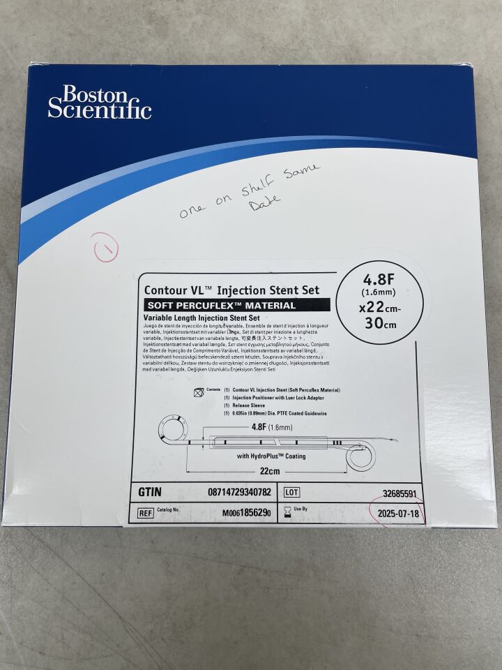 185629 - BOSTON SCIENTIFIC - Contour VL Variable Length Injection Stent Set - Soft Percuflex Material - 4.8Fr x 22-30cm, (BX/1) - ( Expiry Date: 2025-07-18 )