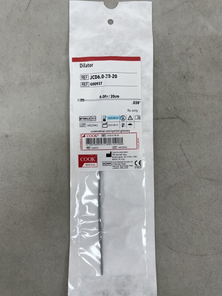 G00937 - COOK - Standard Dilator 6F x 20cm, 0.038", (EA) - ( Expiry Date: 2025-08-31 )