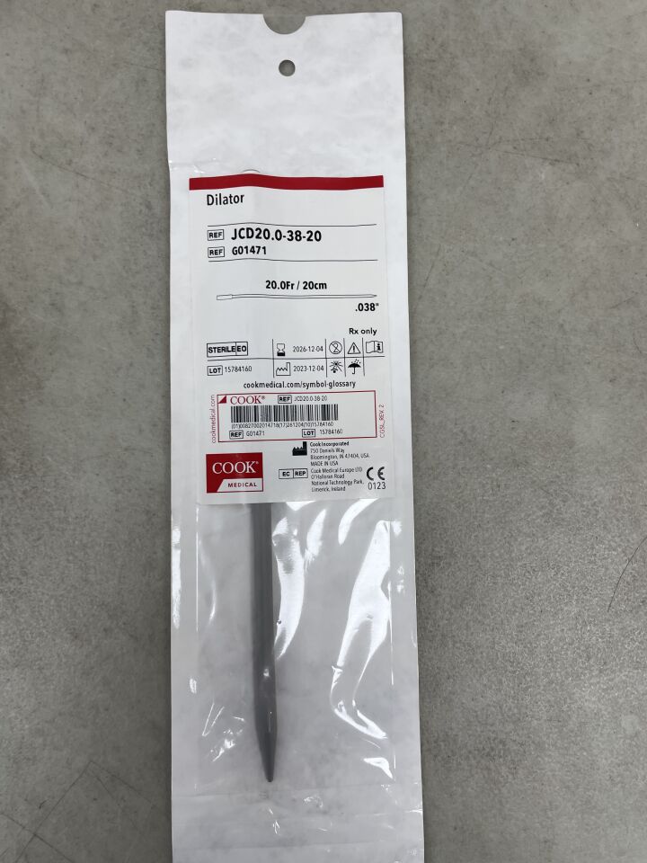 G01471 - COOK - Standard Dilator 20F x 20cm, 0.038", (EA) - ( Expiry Date: 2026-12-04 )
