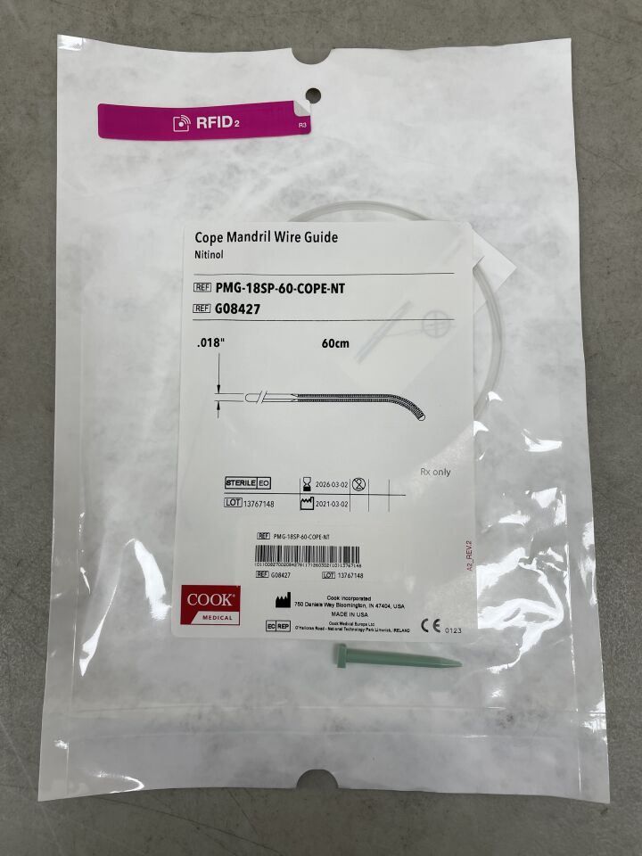 G08427 - COOK - Cope 鎳鈦合金導絲 0.018 英寸 x 60 厘米，（EA）-（有效期：2026-03-02）