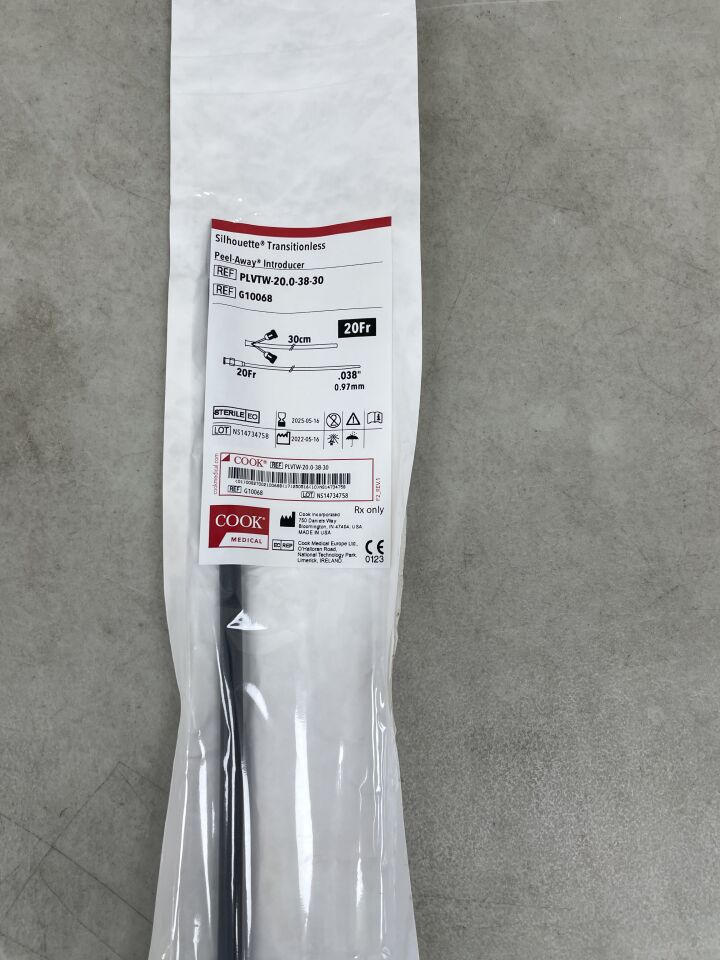 G10068 - COOK - Silhouette Transitionless Peel-Away Introducer, 20Fr x 30cm, (EA) - ( Expiry Date: 2025-05-16 )