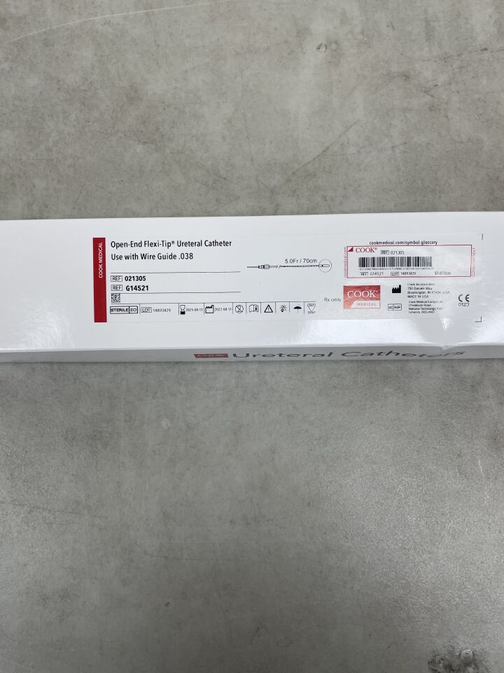 G14521 - COOK - Open End Ureteral Catheter with Flexi Tip, 5 Fr Size, 0.038 in. Accepts Instrumentation, (BX/10) - ( Expiry Date: 2025-08-11 )