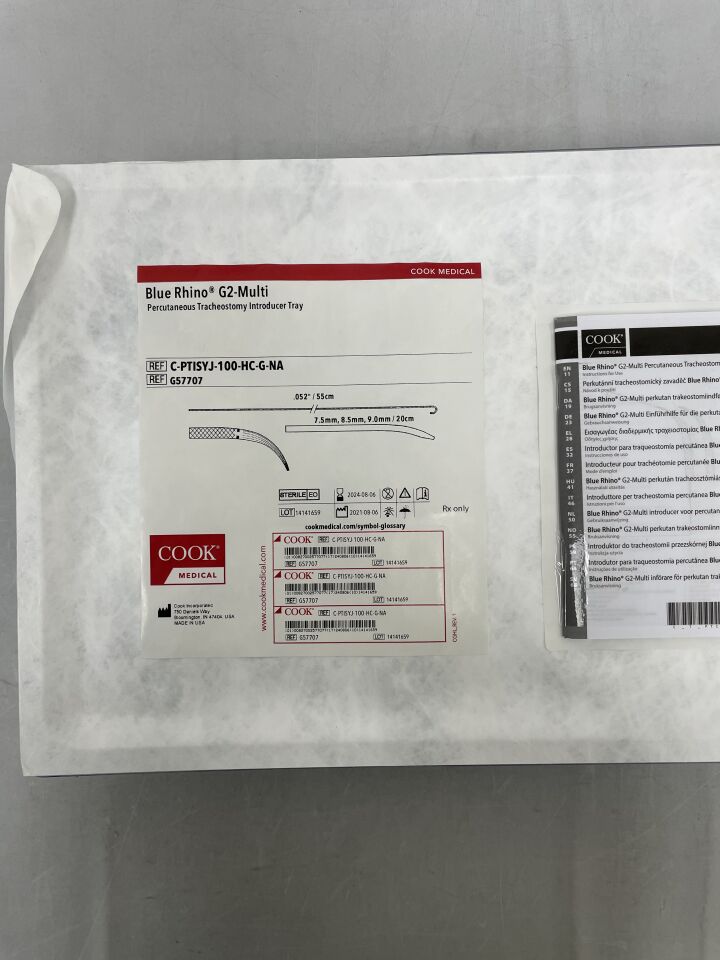 G57707 - COOK - Bandeja introductora para traqueotomía percutánea Blue Rhino G2-Multi (unidad única) - (Fecha de caducidad: 21/02/2026)