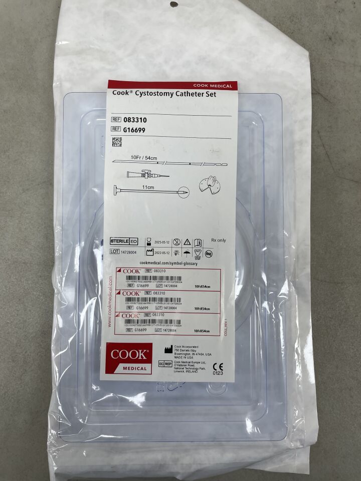 G16699 - COOK - Cystostomy Catheter Set 10F x 54cm, (EA) - ( Expiry Date: 2025-05-12 )