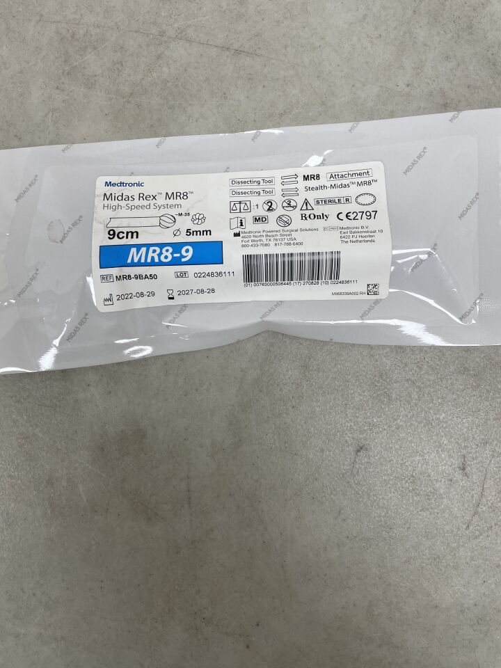 MR8-9BA50  -  MEDTRONIC  -  Midas Rex Legend, Ball Fluted 9cm, 5mm , ( EA )  -  ( Expiry Date : 2027-08-28 )
