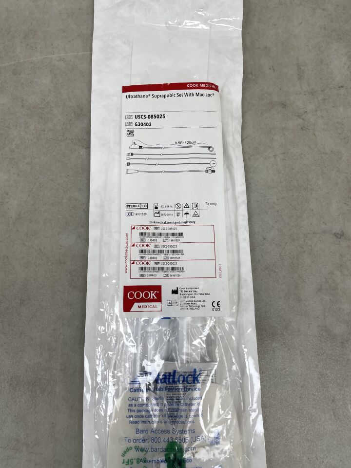 G30403 - COOK - Ultrathane Suprapubic Catheter Set with Mac-Loc 8.5F x 25cm, (EA) - ( Expiry Date: 2025-08-16 )