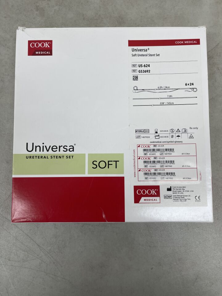 G53692 - COOK - Universa Soft Ureteral Stent Set, 6F x 24cm, (BX/1) - ( Expiry Date: 2025-08-05 )