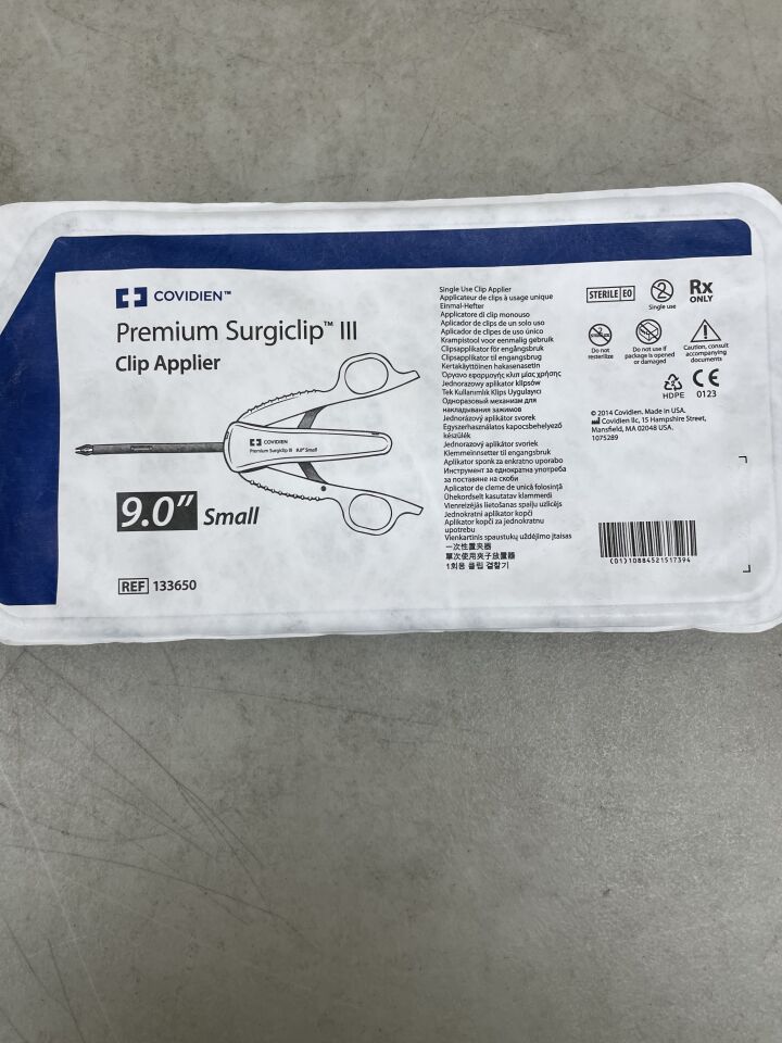 133650 - COVIDIEN - Premium Surgiclip III Clip Applier: Small 9", (EA) - ( Expiry Date: 2025-11-24 )