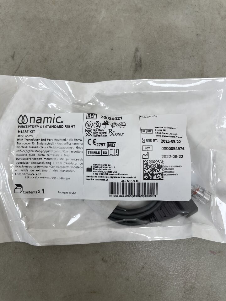 70030021 - MEDLINE - Namic Perceptor DT Standard Right Heart Kit, (EA) - ( Expiry Date: 2025-08-22 )