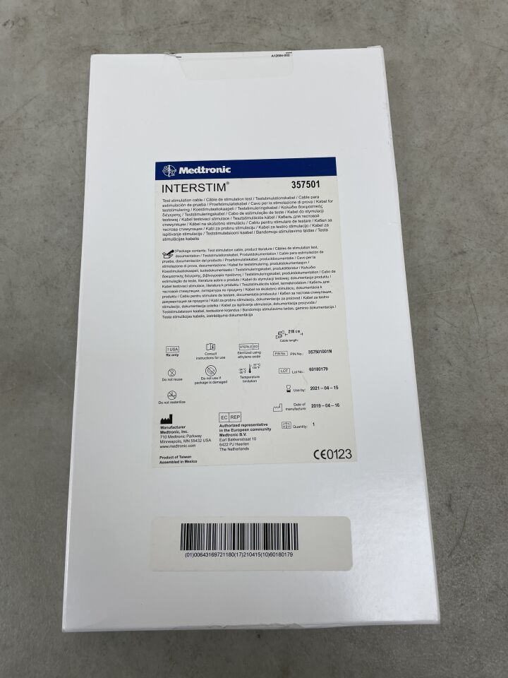 357501 - MEDTRONIC - INTERSTIM Test Stimulation Cable Length 218cm, (BX/1) - ( Expiry Date: 2021-04-15 )