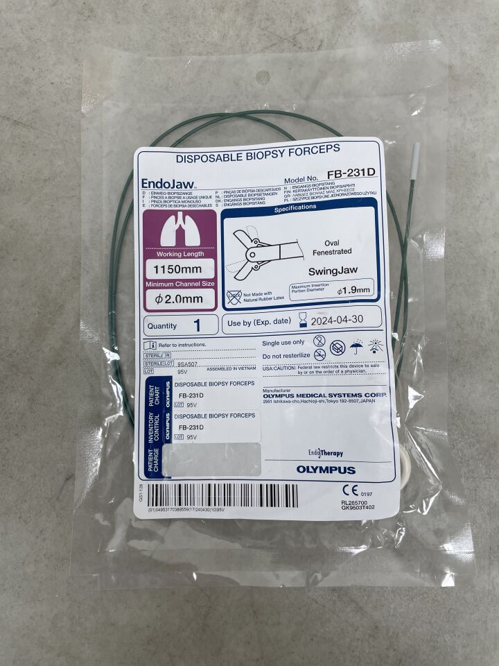FB-231D - OLYMPUS - EndoJaw Biopsy Forceps Oval 2.0mm x 115cm, (EA) - ( Expiry Date: 2024-04-30 )