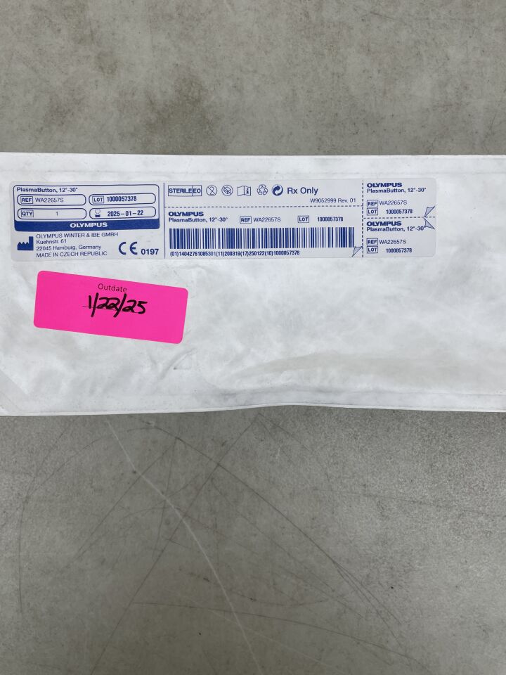 WA22657S - OLYMPUS - PlasmaButton HF-Resection Electrode For OES Pro Resectoscope, 24 Fr Size, 12 to 30° Button Tip, (EA) - ( Expiry Date: 2025-01-22 )
