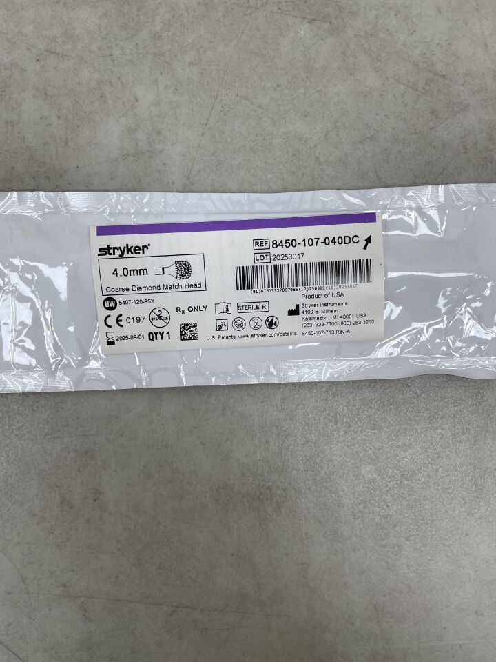 8450-107-040DC - STRYKER - Coarse Diamond Match Head Bur 4mm, (EA) - ( Expiry Date: 2025-09-01 )