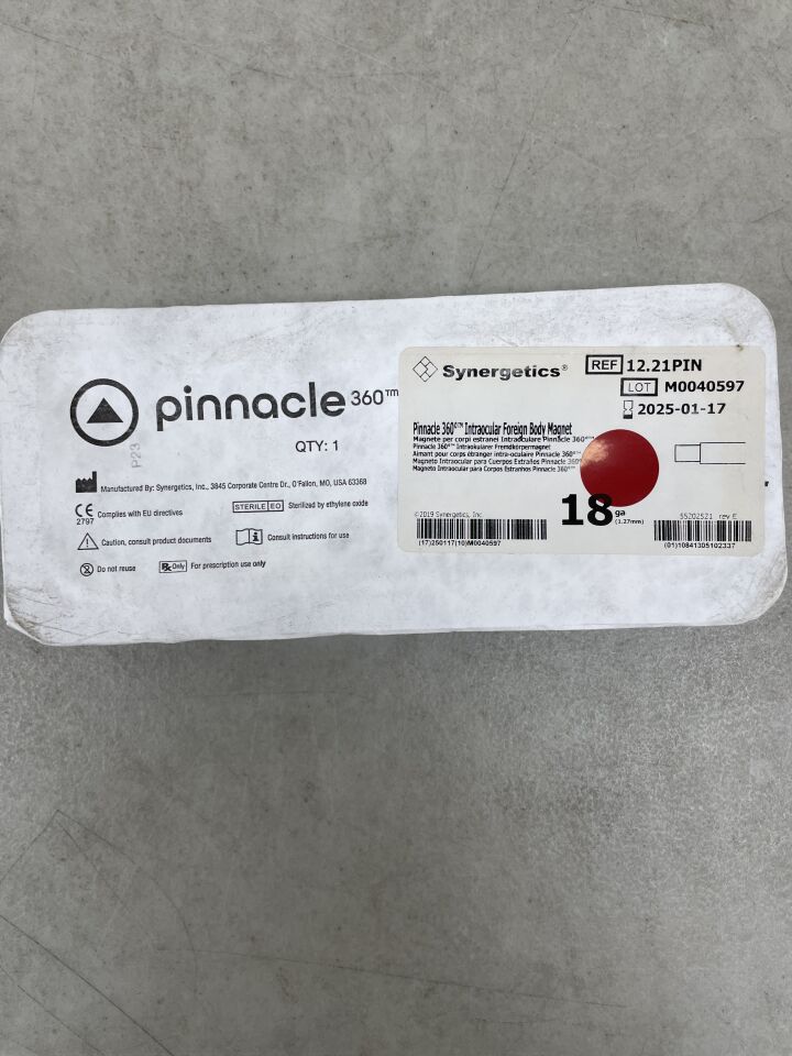 12.21PIN - SYNERGETICS - Pinnacle 360 18G Intraocular Foreign Body Magnet, (EA) - ( Expiry Date: 2025-01-17 )