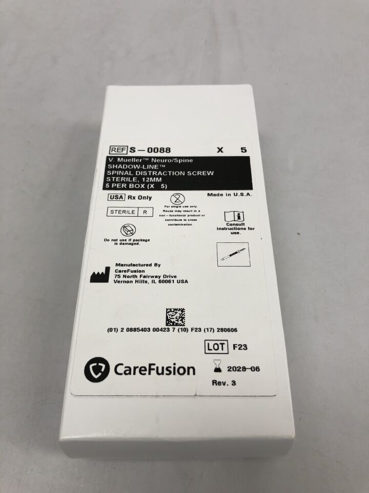 S-0088 - CAREFUSION - Spinal distraction screw, 12mm, (BX/5) - ( Expiry Date: 2028-06-06 )