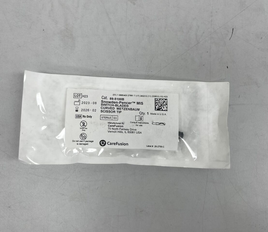 89-5100B - CAREFUSION - Snowden-Pencer MIS SWITCH-BLADE CURVED METZENBAUM SCISSOR TIP, 5mm, (EA) - ( Expiry Date: 2026-02-10 )