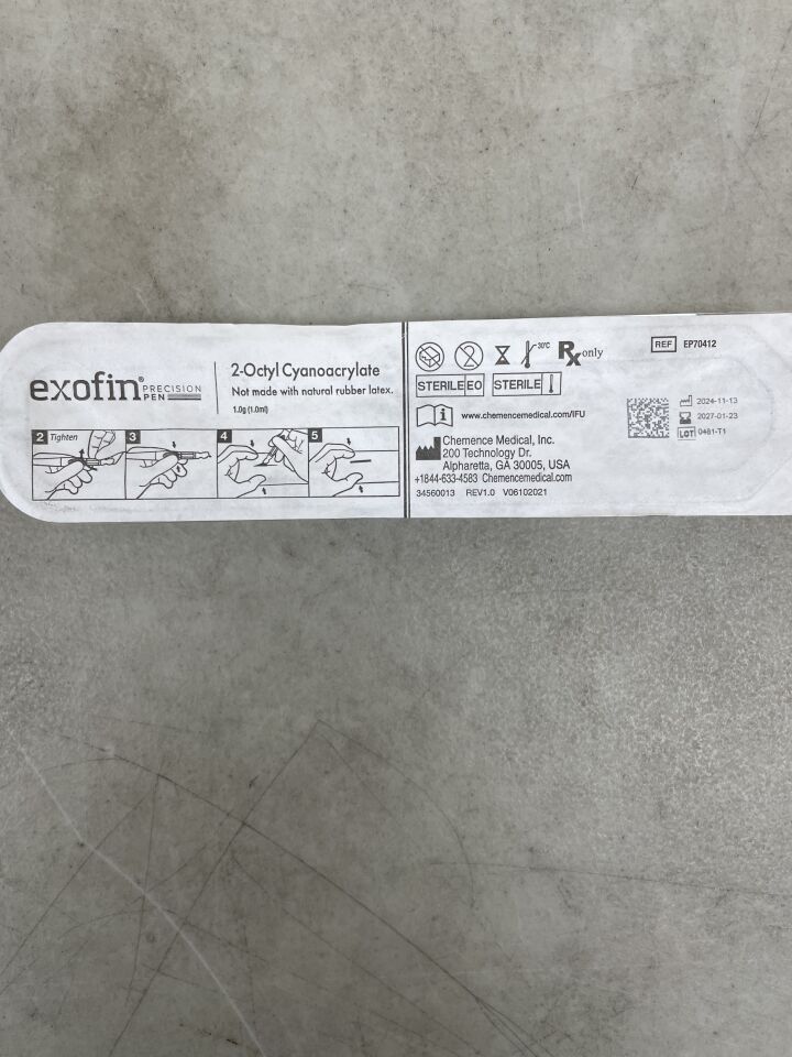 EP70412 - CHEMENCE MEDICAL - eXofin 精密筆高黏度外用皮膚黏合劑，1克，（EA）-（有效期至：2027-01-23）
