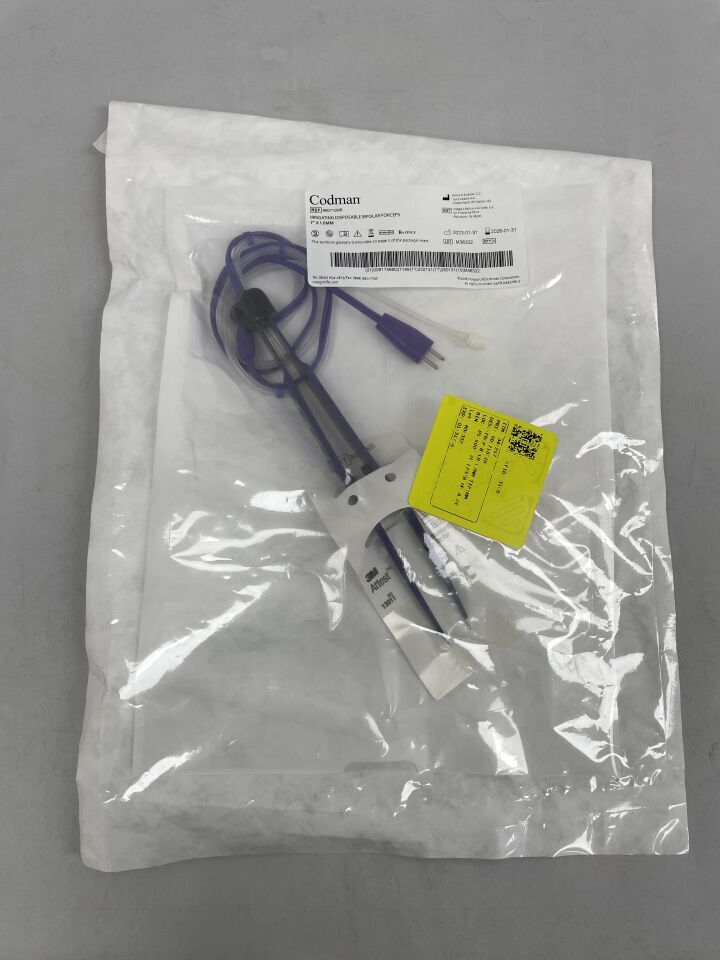 9007100IR - CODMAN - Pinzas bipolares desechables de irrigación de 7" x 1,0 mm (unidades) - (Fecha de caducidad: 31/01/2026)