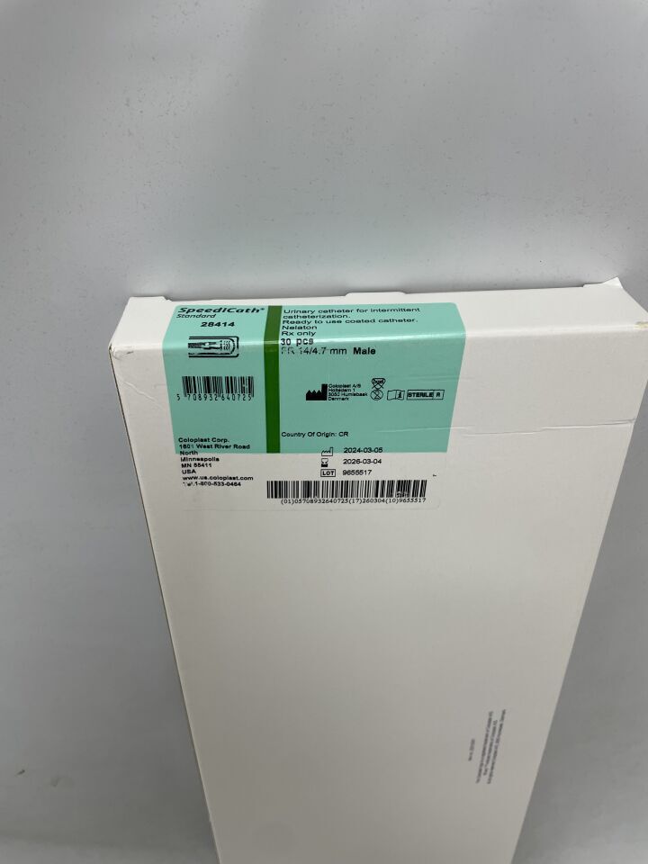 28414 - COLOPLAST - SpeediCath con recubrimiento hidrofílico/estéril, 14 Fr, macho, (caja de 30) - (Fecha de caducidad: 04/03/2026)
