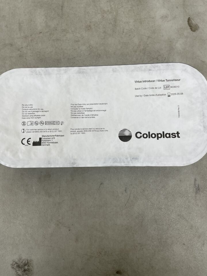 50020-INT - COLOPLAST - Introductor (Parte del sistema de cabestrillo masculino Virtue REF- 50020), ( EA ) - ( Fecha de caducidad : 08/05/2026 )