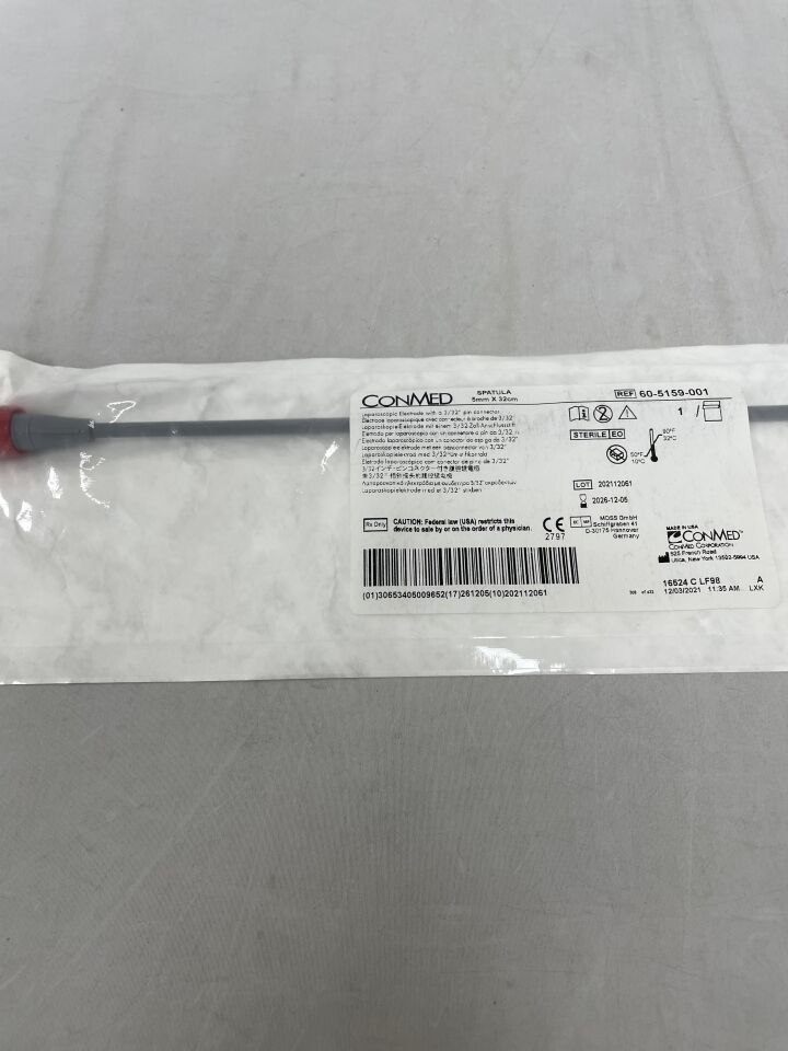 60-5159-001 - CONMED - Laparoscopic Spatula Electrode w/Pin Connector 5mm x 32cm, (EA) - ( Expiry Date: 2026-12-05 )