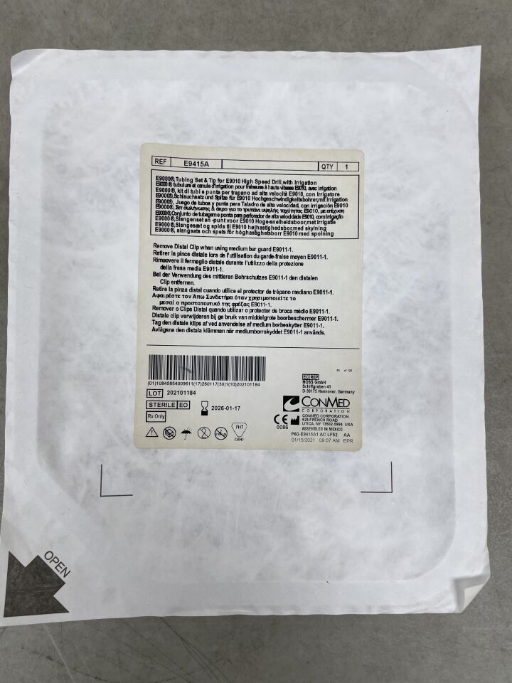 E9415A - CONMED - Drill Tubing For E9010 Drill with Irrigation Tip, (EA) - ( Expiry Date: 2026-01-17 )