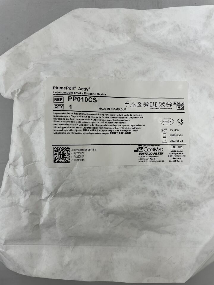 PP10CS - CONMED - buffalo filter plumeport activ laparoscopic filtration device, (EA) - ( Expiry Date: 2026-08-28 )