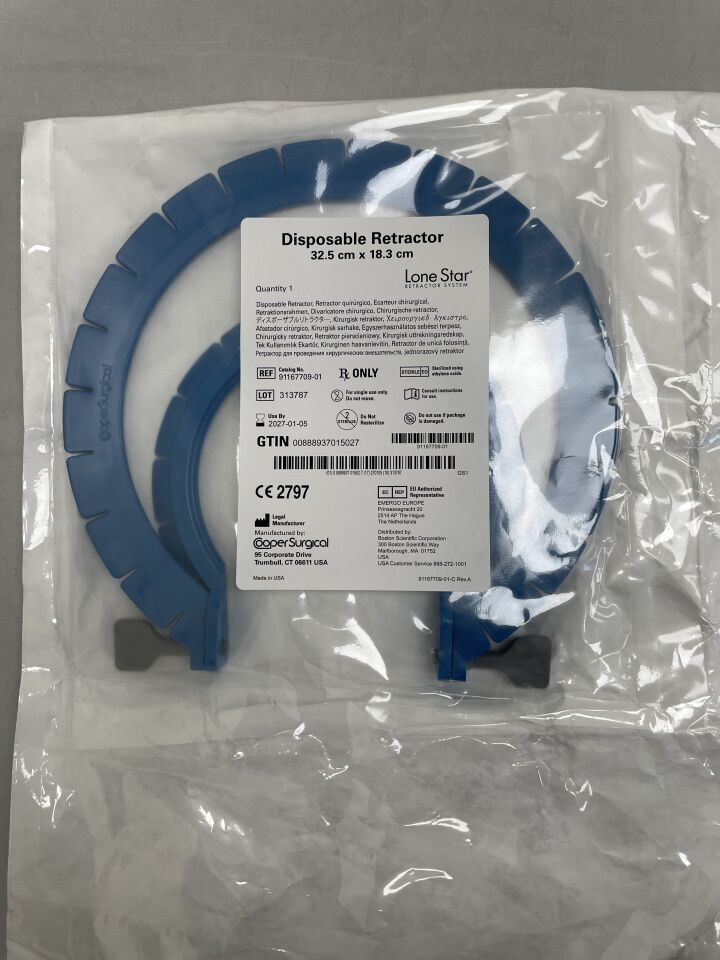 91167709-01 - COOPER SURGICAL - 一次性牽開器 32.5 厘米 x 18.3 厘米，（個）-（有效期至：2027-01-05）