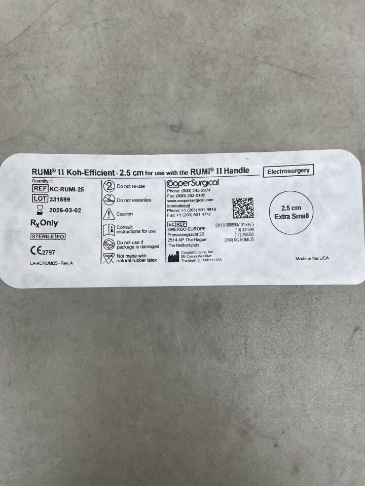 KC-RUMI-25 - COOPER SURGICAL - Rumi II/Koh-高效電外科器械，2.5厘米，（EA）-（有效期至：2026年3月2日）