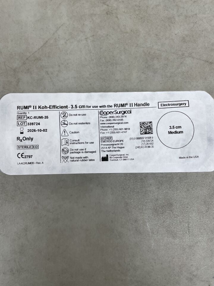 KC-RUMI-35 - COOPER SURGICAL - Rumi II Koh-Efficient System，3.5 厘米，中號，（EA）-（有效期至：2026-10-02）