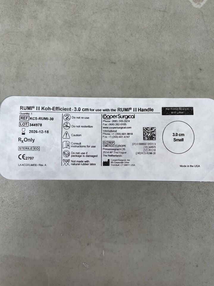 KCS-RUMI-30 - COOPER SURGICAL - Rumi II 不銹鋼蓋 Koh-Efficient 系統，3 公分尺寸，（EA）-（有效期至：2026-12-18）