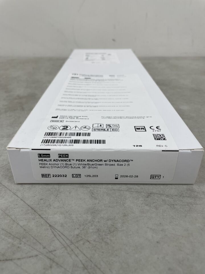 222032 - DEPUY - 5.5 Healix Advance Peek Anchor Suture W Dynacord, (BX/1) - ( Expiry Date: 2026-02-28 )