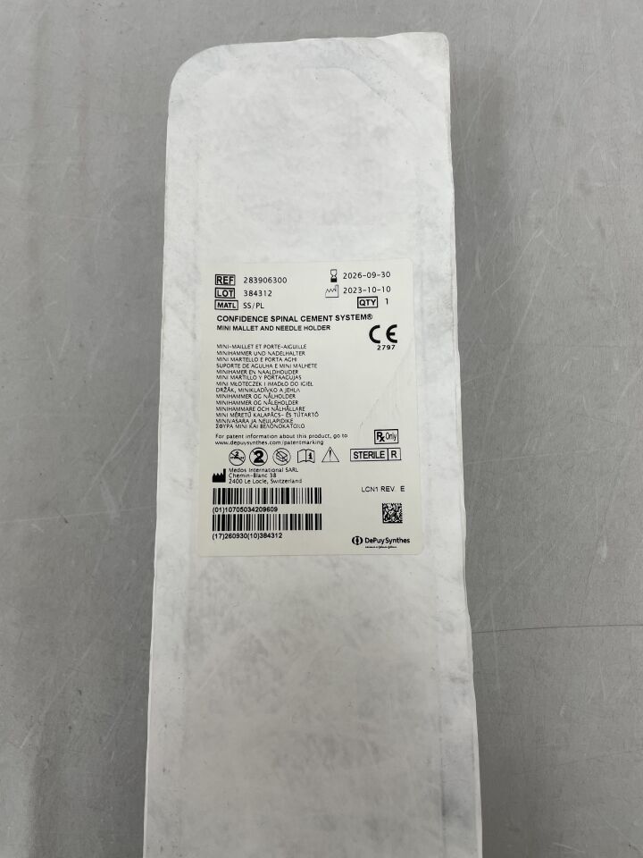 283906300 - DEPUY - Confidence Spinal Cement System Mini Mallet and Needle Holder, (EA) - ( Expiry Date: 2026-09-30 )