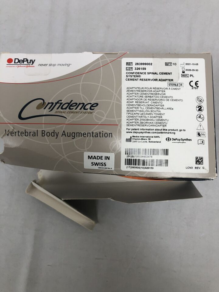 283999002 - DEPUY - Confidence Spinal Cement System, Cement Reservoir Adapter, (BX/10) - ( Expiry Date: 2026-09-30 )