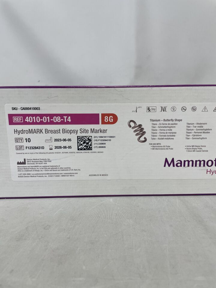 4010-01-08-T4 - DEVICOR - Marcador de sitio de biopsia Mammotome HydroMark Ti, mariposa 8G, (caja/10) - (Fecha de caducidad: 05/06/2026)