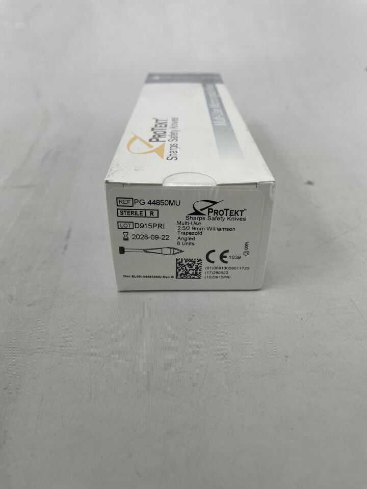 PG 44850MU - DIAMATRIX - 2.5/2.9mm Williamson 梯形安全刀，斜角，（6 把/盒）-（有效期至：2028-09-22）