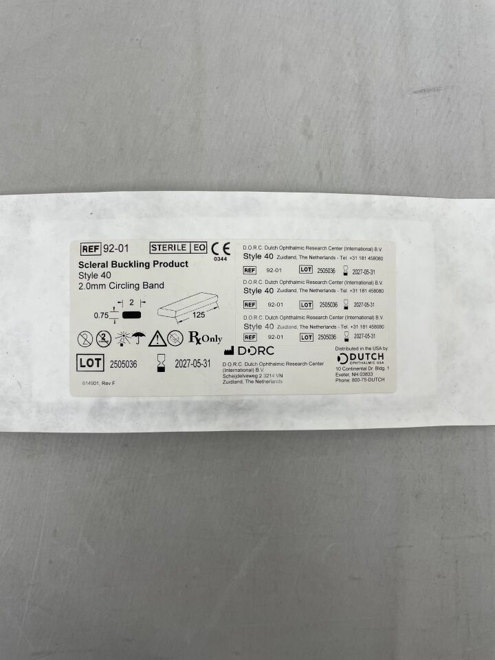92-01 - DORC - 鞏膜扣帶產品，2.0mm 環形帶，（EA）-（有效期限：2027-05-31）