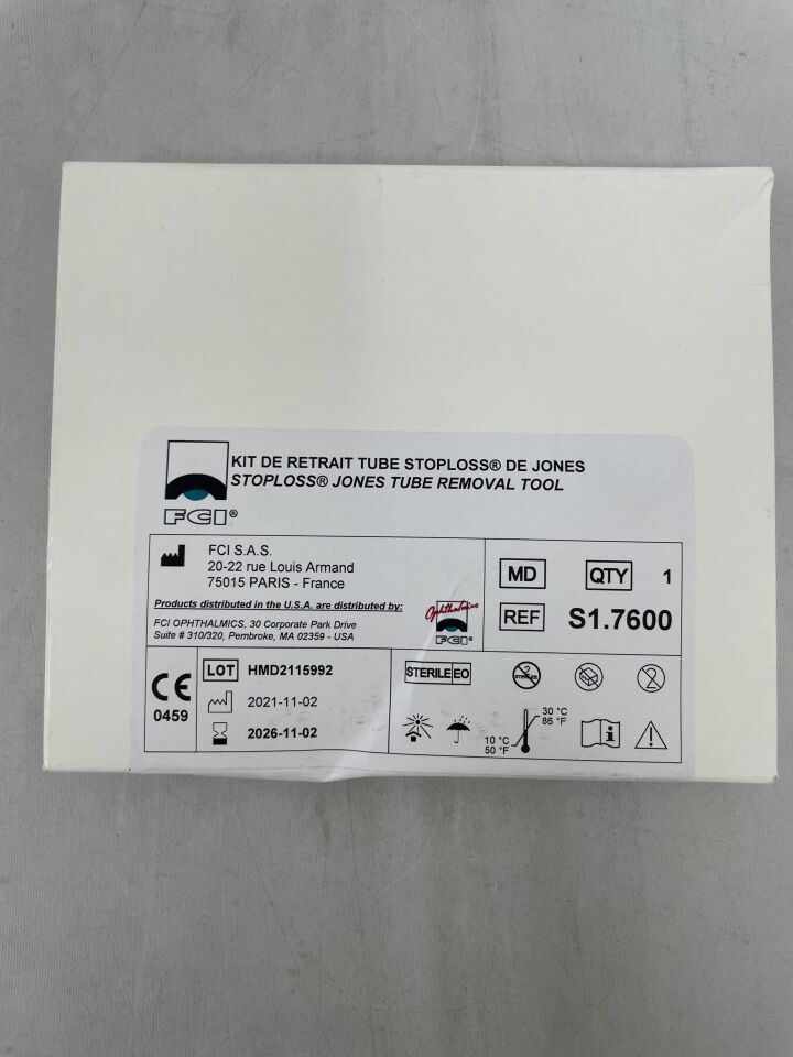 S1.7600 - FCI - STOPLOSS 瓊斯管拆卸工具，包含 1 根金屬桿和 1 根導絲，（BX/1）-（有效期至：2026-11-02）