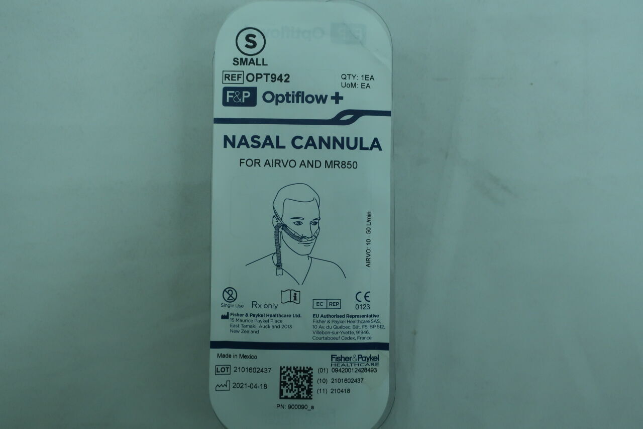 OPT942 - FISHER &amp; PAYKEL - Cánula nasal Optiflow+ pequeña para Airvo y MR850 (Fecha de caducidad: 2099-12-31)