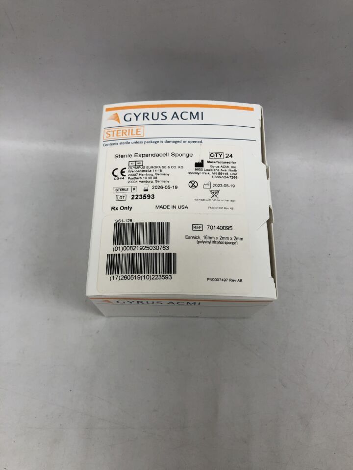 70140095 - GYRUS - Mecha para oídos, 16 mm x 2 mm x 2 mm, esponja expandacell estéril, ( ) - ( Fecha de caducidad: 2026-05-19 )