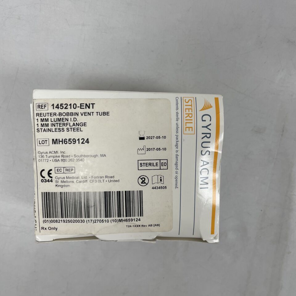 145210-ENT - GYRUS ACMI - Reuter-Bobbin Vent Tube w/ Micron Finish 1mm, (BX/6) - ( Expiry Date: 2027-05-10 )