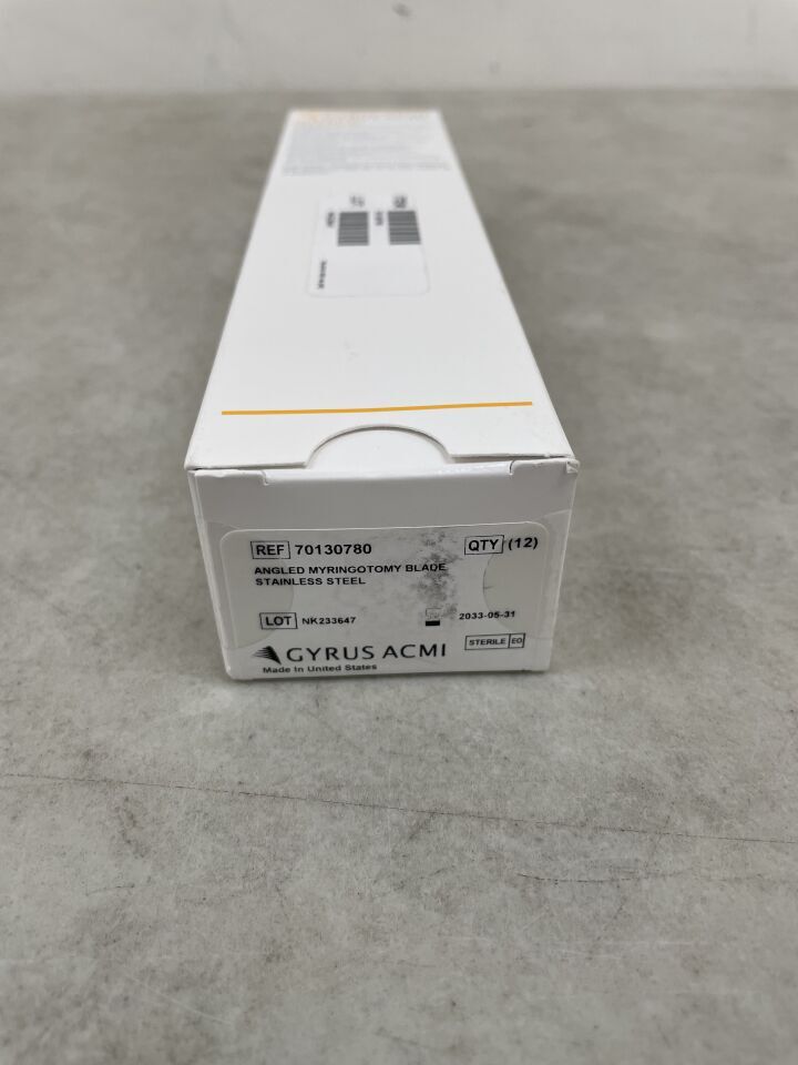 70130780 - GYRUS ACMI - 斜角鼓膜切開刀片，（BX/12）-（有效期至：2033-05-31）