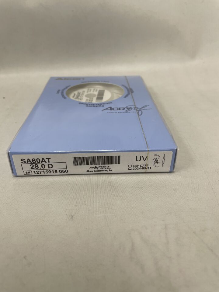 SA60AT.280 - ALCON - AcrySof Acrylic Foldable IOL, 28.0D, (BX/1) - ( Expiry Date: 2024-02-29 )