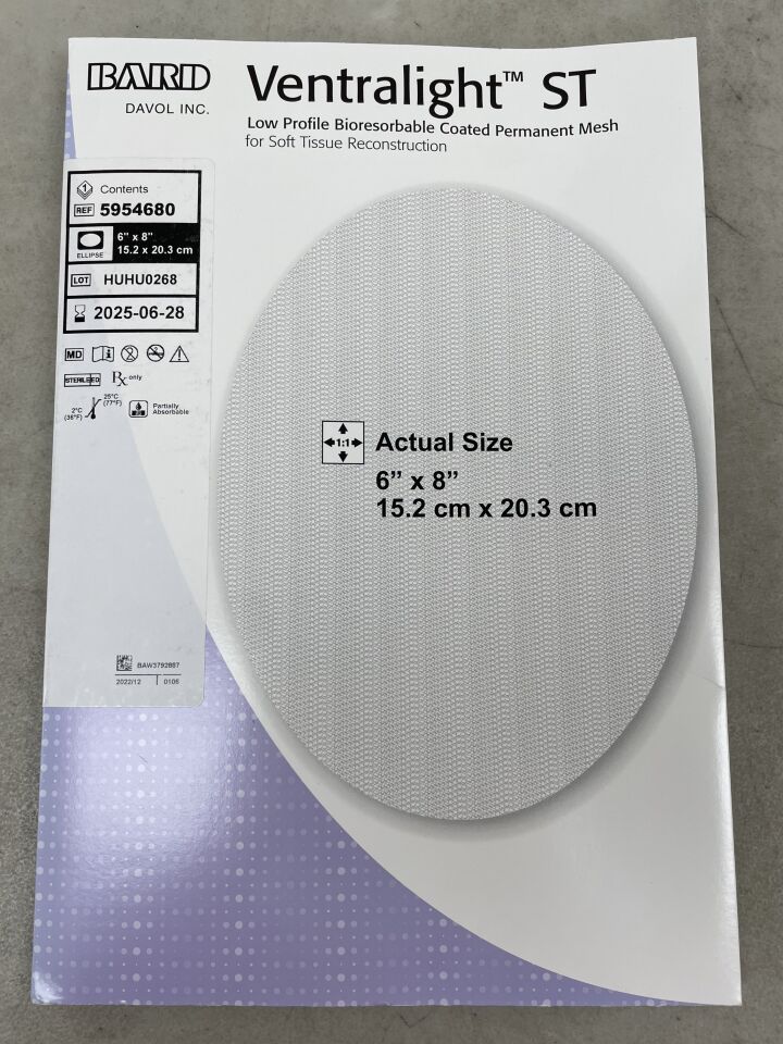 5954680 - BARD - Ventralight ST Mesh, Ellipse 6" x 8", (BX/1) - ( Expiry Date: 2025-02-28 )