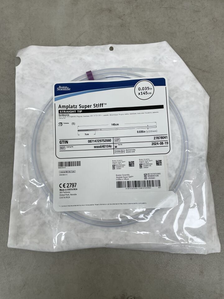 640104 - BOSTON SCIENTIFIC - Amplatz Super Stiff PTFE Coated Straight Tip Guidewire, 145 cm Length, (EA) - ( Expiry Date: 2024-08-19 )