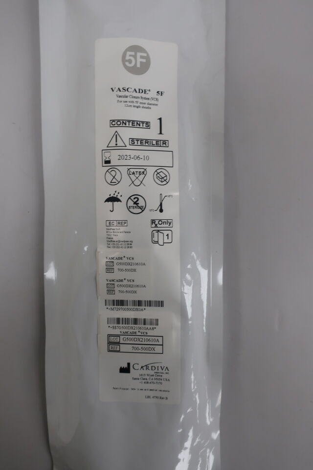 700-500DX - CARDIVA - VASCADE Vascular Closure System (VCS) - 5Fr, (EA) - ( Expiry Date: 2025-09-28 )