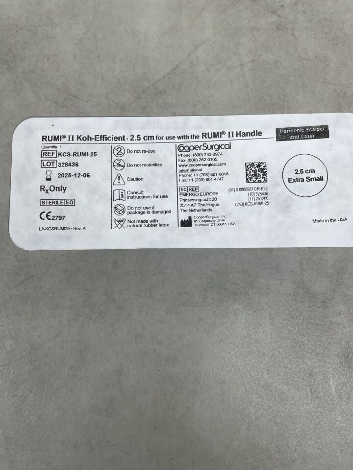 KCS-RUMI-25 - COOPER SURGICAL - rumi ii koh-efficient, 2.5cm extra small, (EA) - ( Expiry Date: 2025-12-06 )