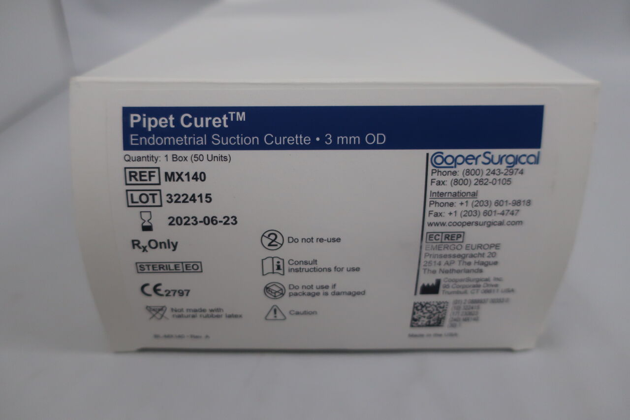 MX140 - COOPER SURGICAL - Cooper Surgical Pipet Curet Endometrial Suction Curette, 3 mm Size, (BX/50) - ( Expiry Date: 2025-09-08 )